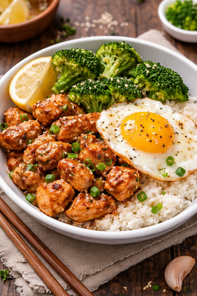 Garlic Butter Chicken Rice Bowl