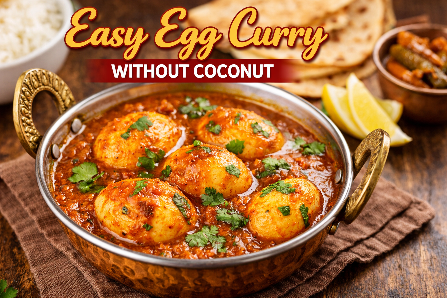 Easy Egg Curry Without Coconut Recipe