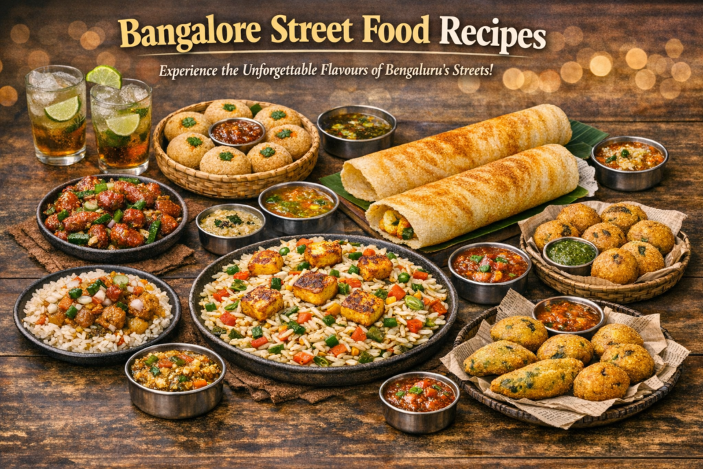 Bangalore street food recipes — if you’ve ever tasted the vibrant flavours of Bengaluru’s streets, you know how unforgettable they are.