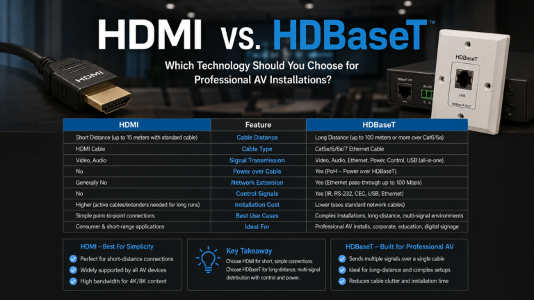 HDMI vs HDBaseT: Which Technology Should You Choose for Professional AV Installations?